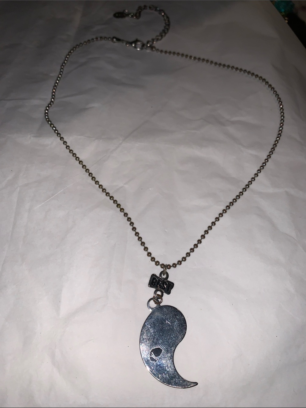 Claire's Silver Moon Charm Necklace with Mini Bow